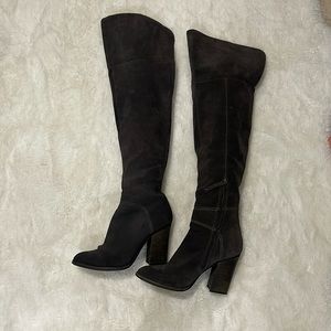 Dolce Vita grey suede thigh high boot